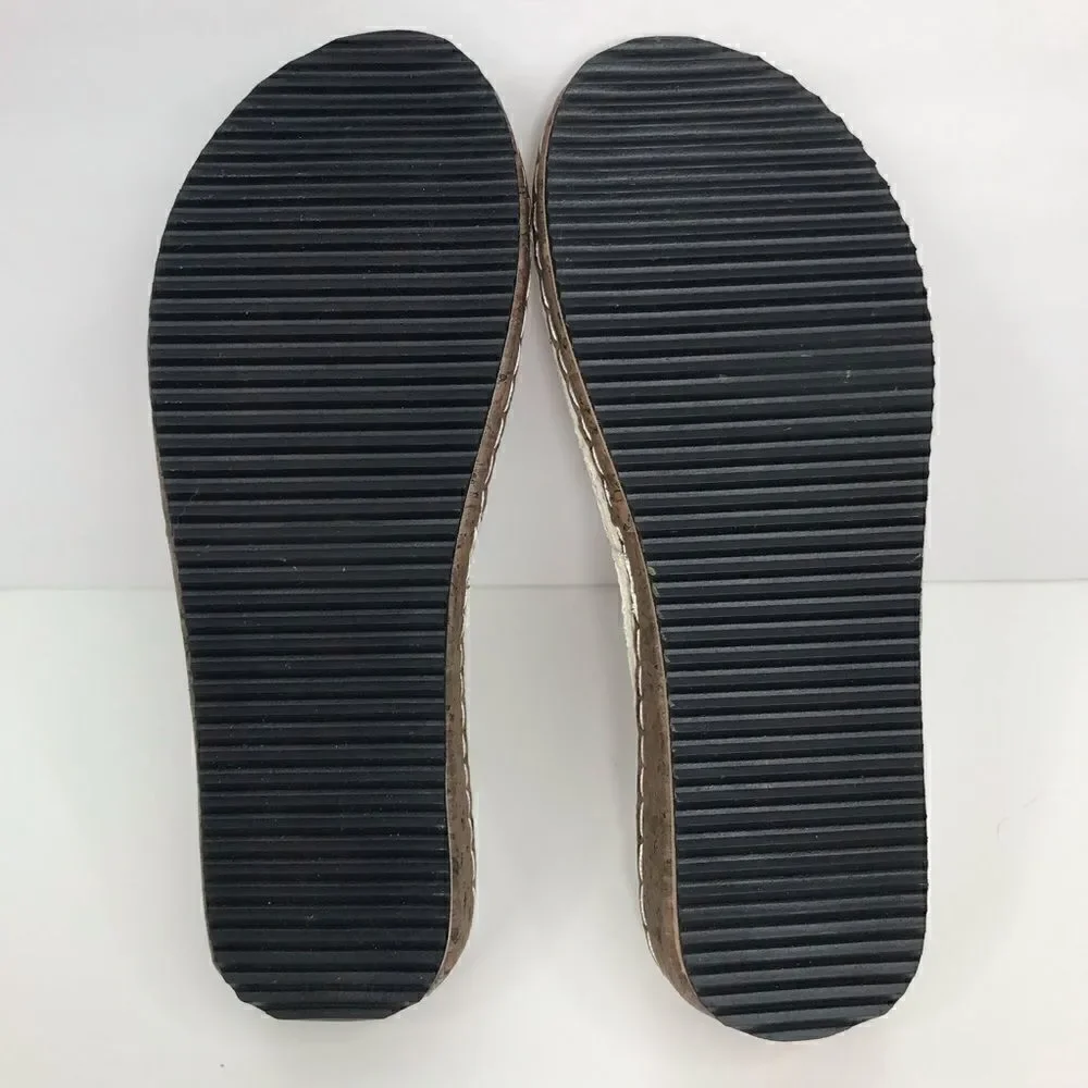 Crisp White Slide Cork Sandals with 3 Color Straps- Like New